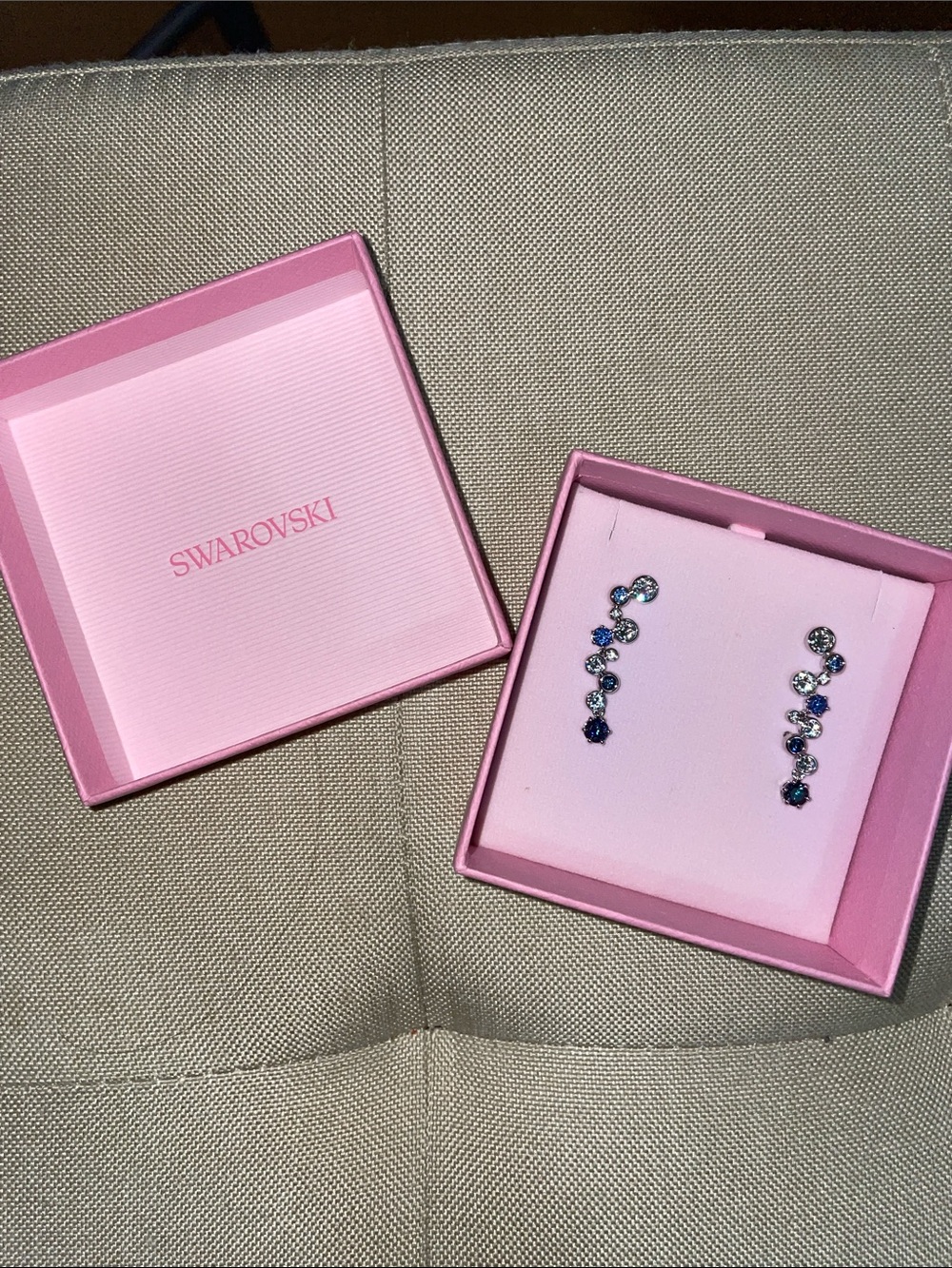 Swarovski Blue Gradient Crystal Drop Earrings - Women Jewelry - Picture 1 of 11